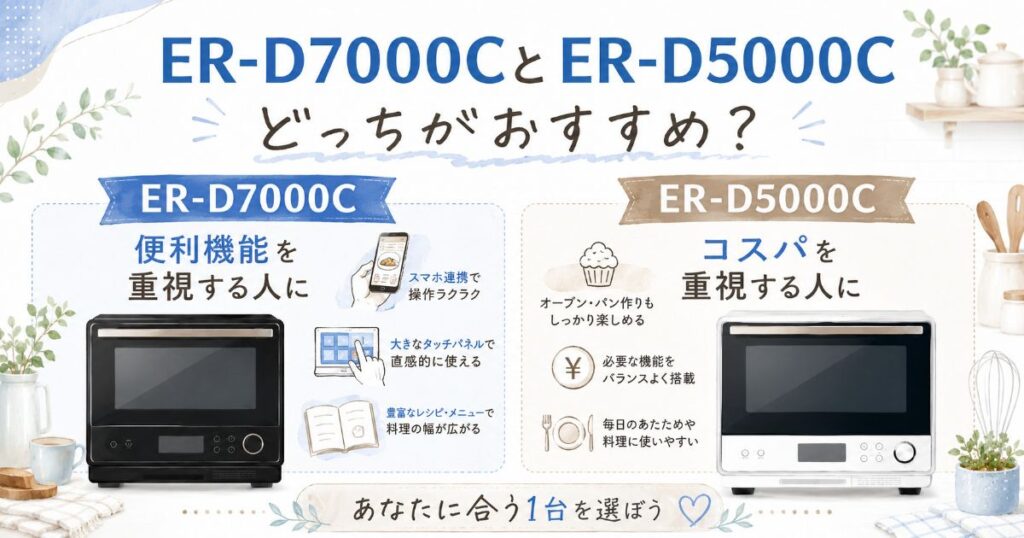 ER-D7000CとER-D5000Cのおすすめな人を比較