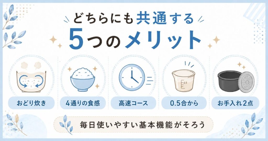 SR-N310EとSR-N310Dに共通する5つのメリットをまとめた画像