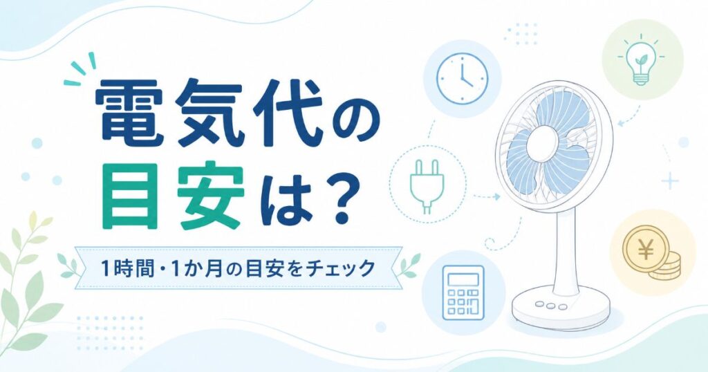 サーキュレーター扇風機の電気代の目安を表したイラスト
