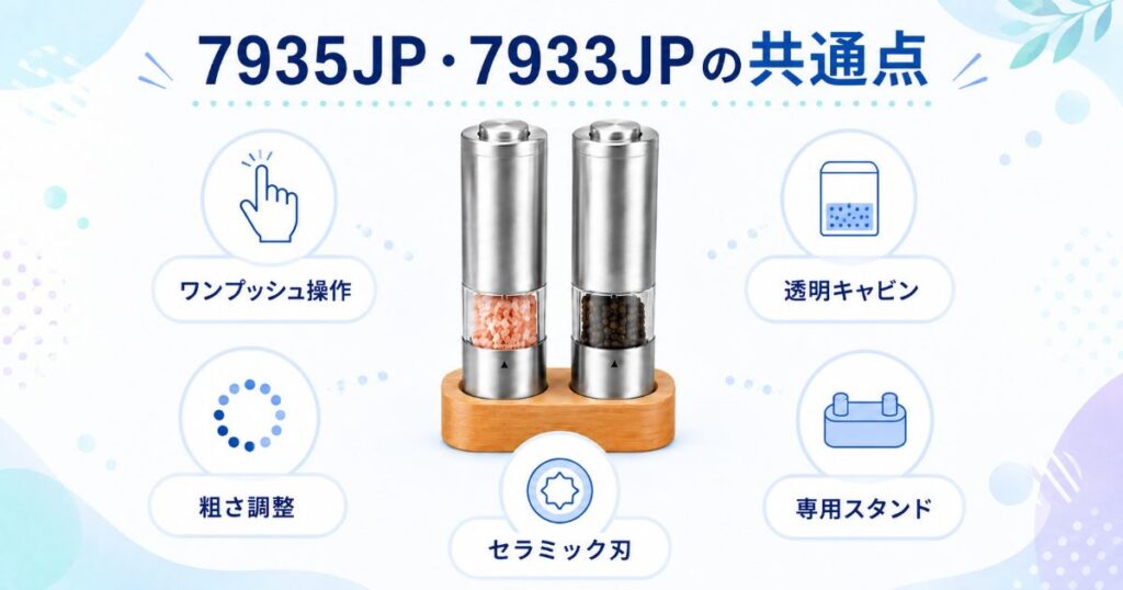 7935JPと7933JPに共通するワンプッシュ操作やセラミック刃などの機能