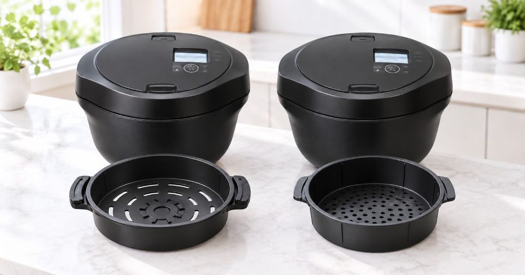 KN-HW24KとKN-HW24Hの本体と付属トレーの比較