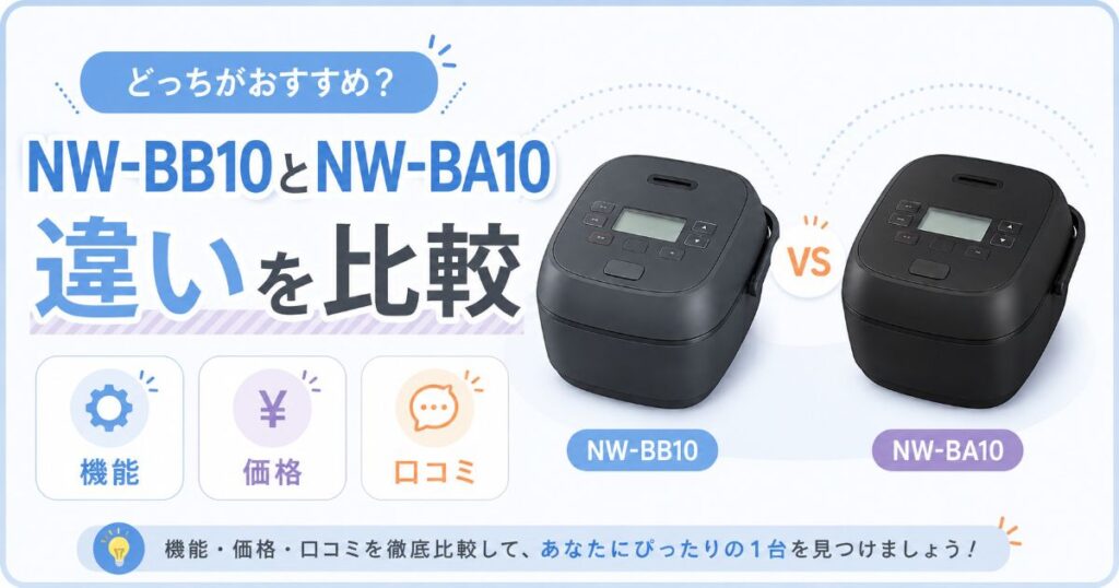 NW-BB10とNW-BA10の違いを比較したアイキャッチ画像