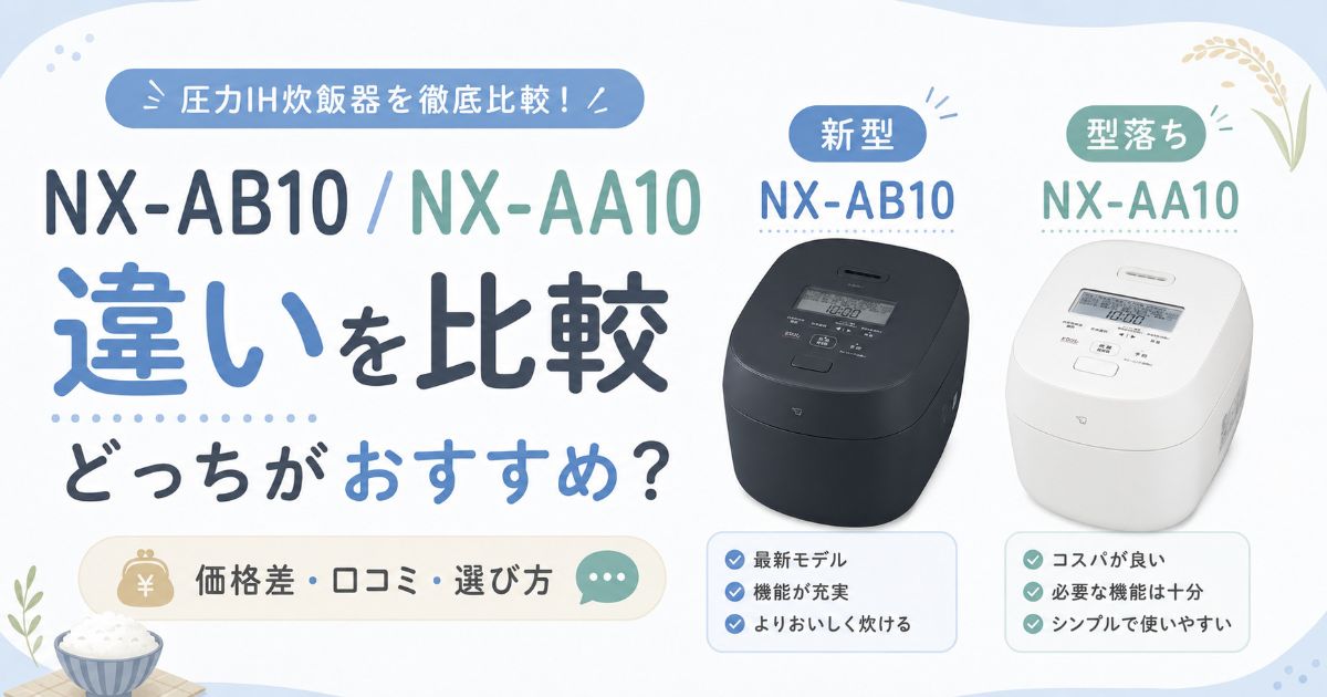 NX-AB10とNX-AA10の違いとおすすめを比較したアイキャッチ画像