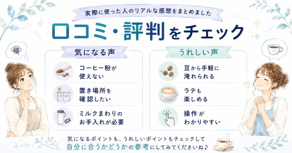 YACM-M1593の気になる口コミと良い口コミをまとめた図