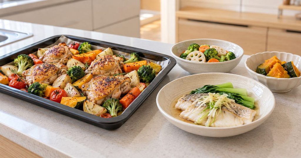 オーブン料理と過熱水蒸気調理の仕上がりイメージ