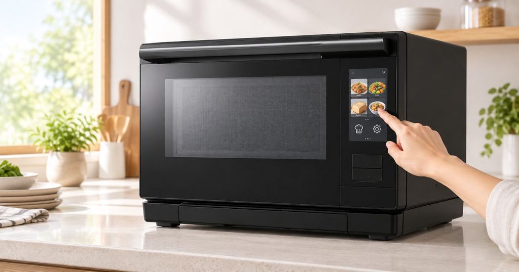ER-D4000Cのカラータッチ液晶を操作する手元
