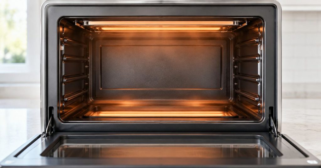 オーブン庫内の上下ヒーターによる加熱イメージ