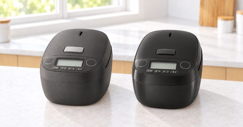 オフブラックのJPV-L100とグロスブラックのJPV-M100を並べた比較イメージ