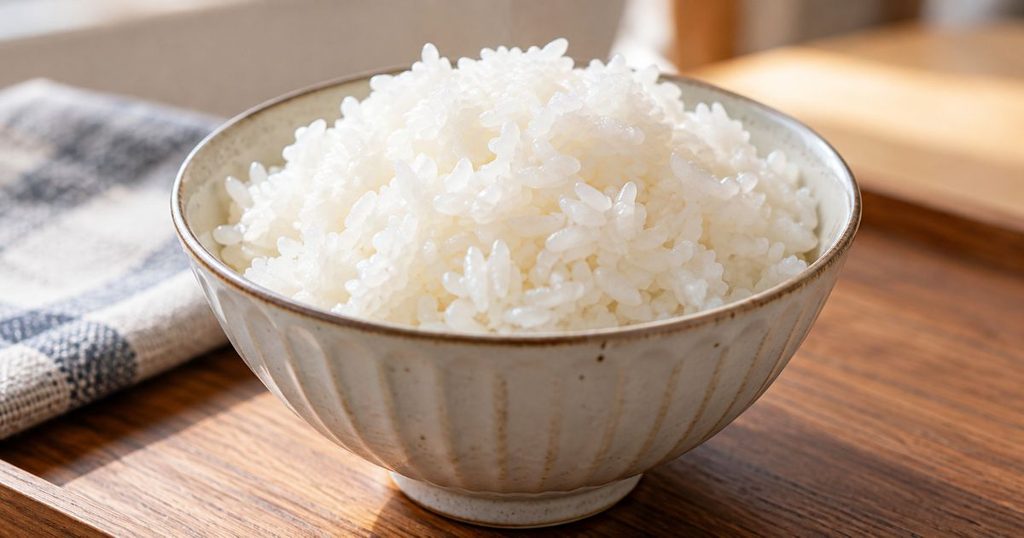 粒立ちのよい炊きたての白ご飯