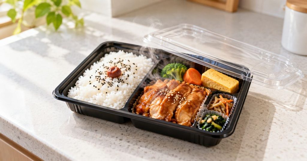 あたためた市販弁当
