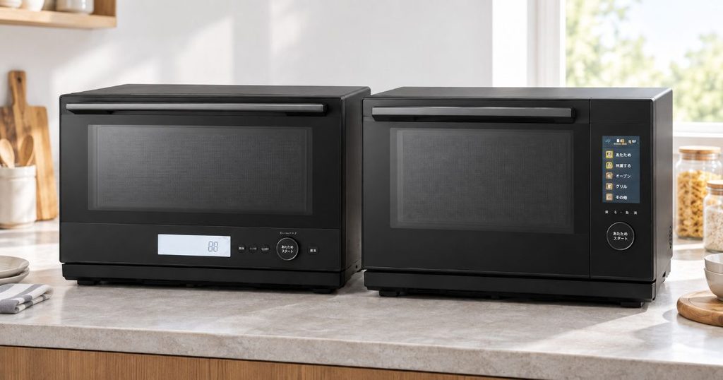 NE-BS8DとNE-BS6Eの操作部を比較した画像