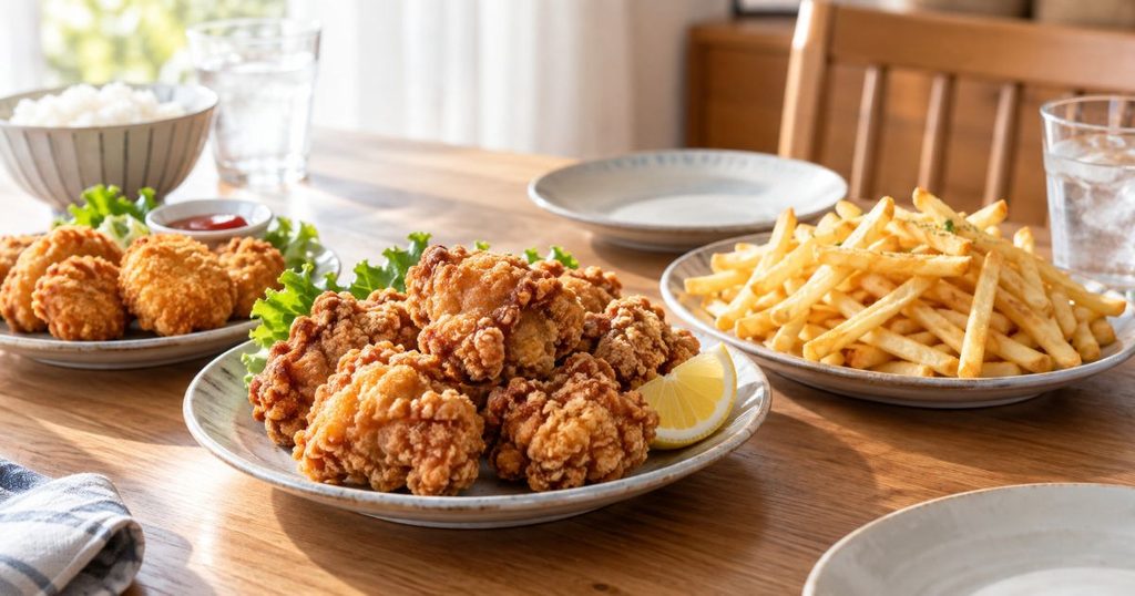 唐揚げやフライドポテトなどカラッと仕上がった揚げ物