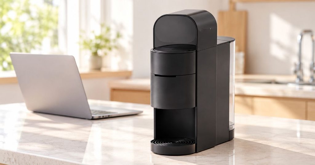 ノートPCのそばに置いたバリスタ kotone
