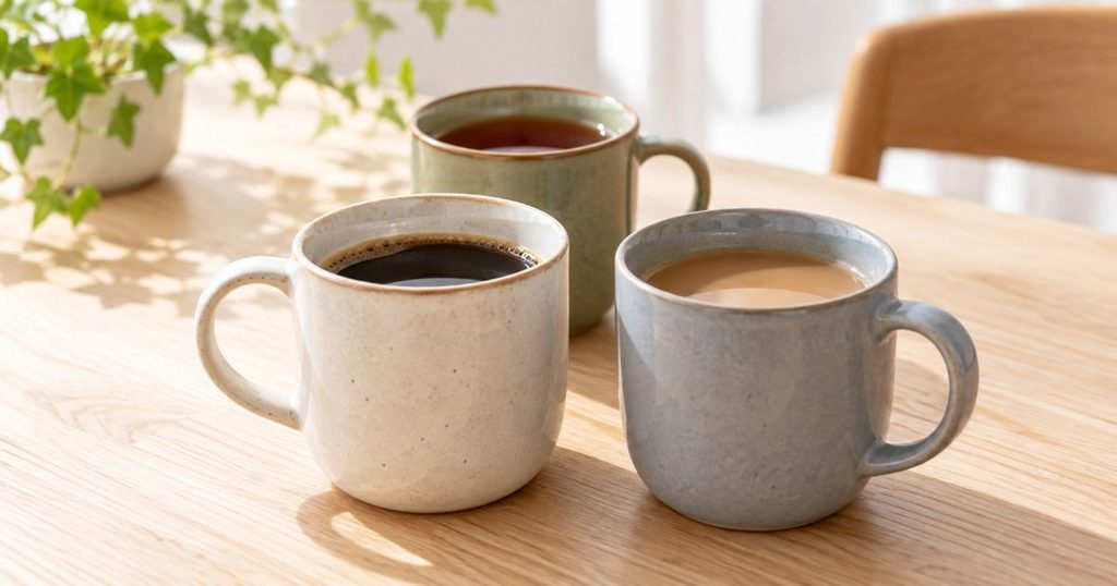 2〜3個のマグカップを並べた日常使いのイメージ