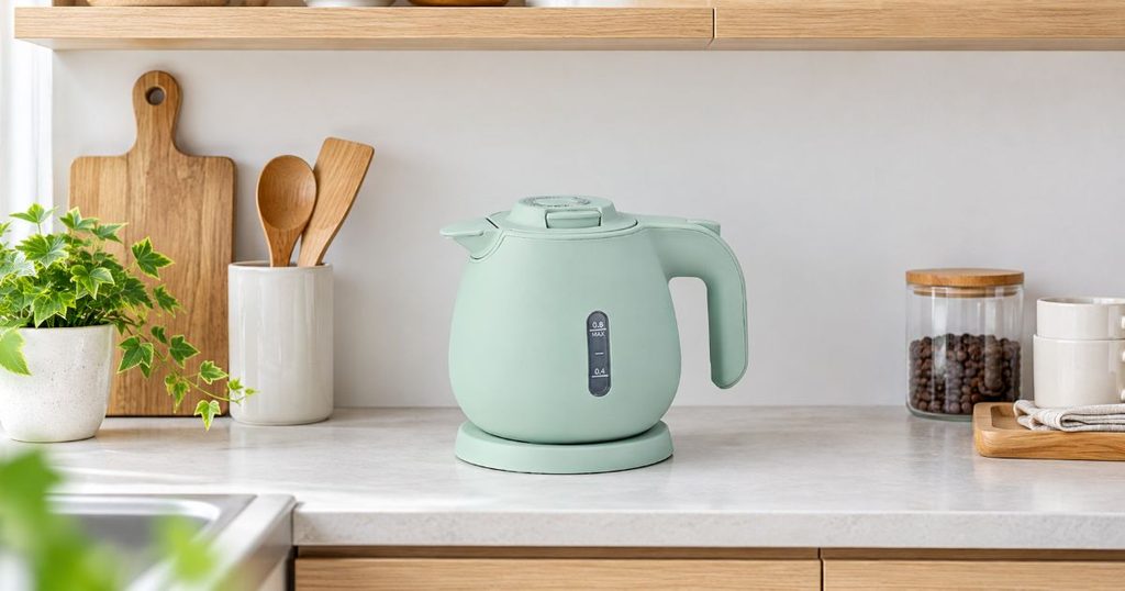 キッチンカウンターに置いたCK-JA08の電気ケトル