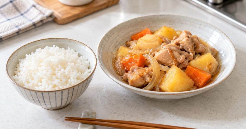 温め直したご飯と家庭料理