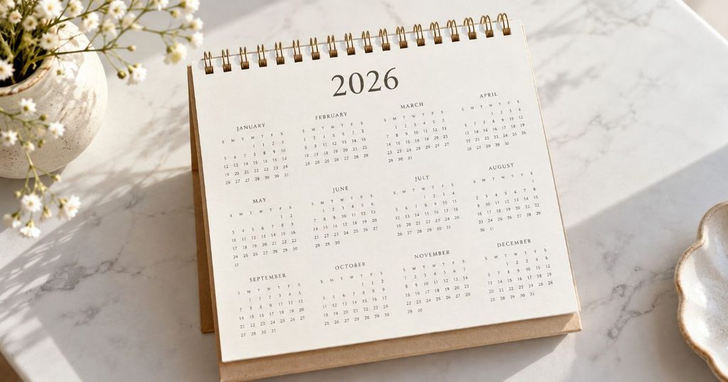 2026年の卓上カレンダー