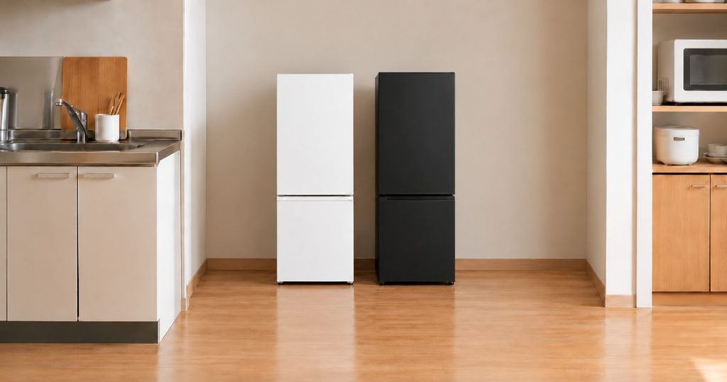 白いSJ-TD18Rと黒いNR-B18C3を並べた様子